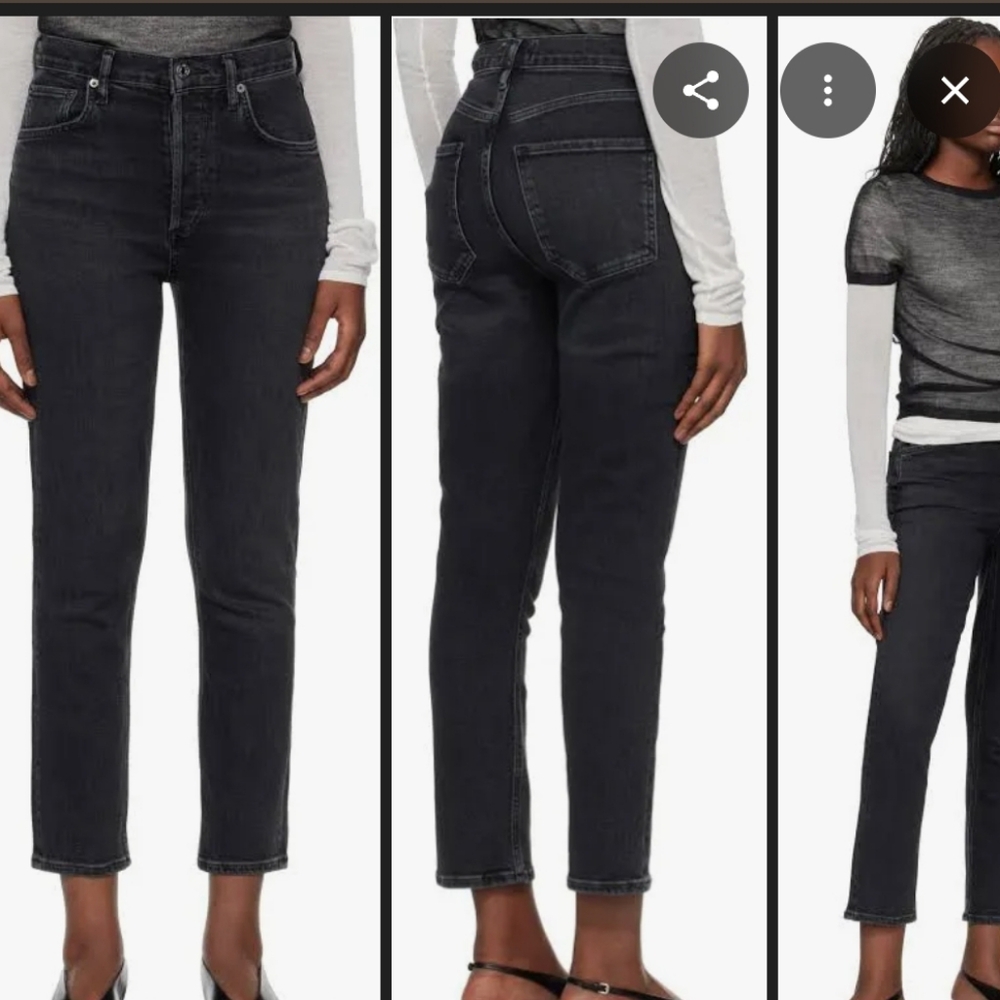 Agolde Women's Straight Leg Jeans — Washed Black